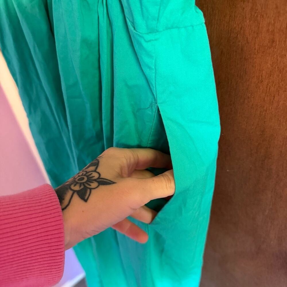 Michelle McDowell Turquoise Midi Dress Size Small - Picture 9 of 10